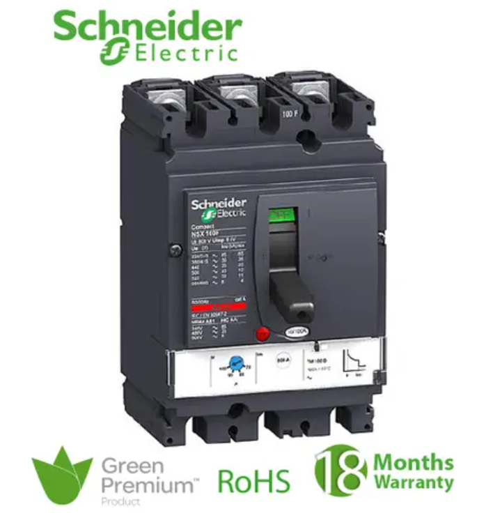SCHNEIDER - MCCB Breaker, ComPact NSX100F, 3P 3d, TMD Trip Unit 50A, 36kA at 415 VAC