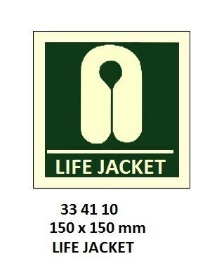 334110-SAFETY SIGN LIFEJACKET, 150X150MM