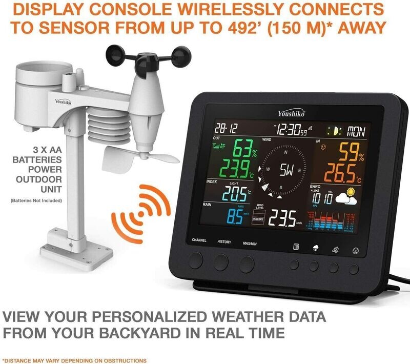 Weather Station Radio Control Professional 7-in-1 Wireless Sensor