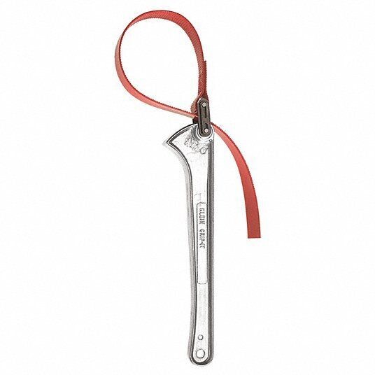 Klein S-18H TOOLS, Strap Wrench, For Outside Diameter 8 in, Handle Length 18 in, Strap Width 1 3/4 in