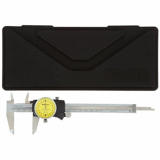 Mitutoyo 505-730 Dial Caliper, Range 0 to 150 mm, Range per Revolution 2 mm, Dial Graduation 0.02 mm