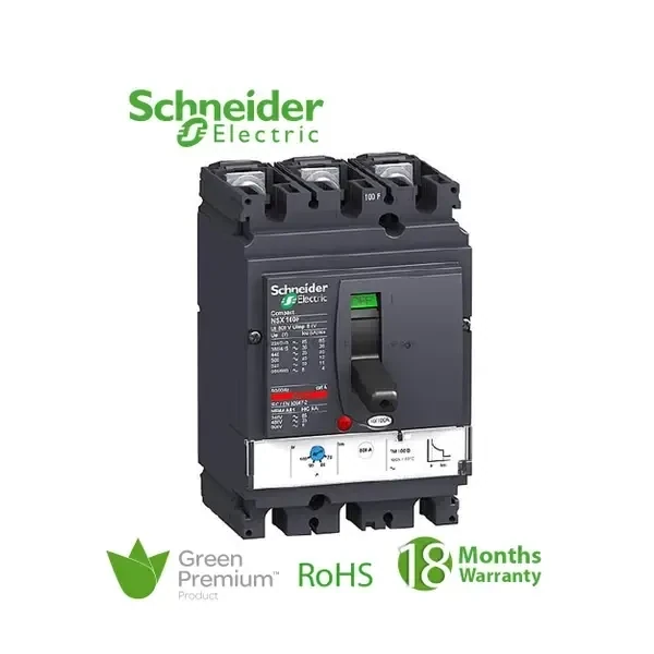 SCHNEIDER - MCCB Breaker, ComPact NSX100F, 3P 3d, TMD Trip Unit 50A, 36kA at 415 VAC