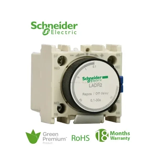 SCHNEIDER - Tesys D, Time Delay Auxiliary Contact Block, 1 No + 1 Nc Screw Clamp Terminals, Off Delay 0.1-30 S