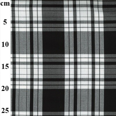 Black and White Polyviscose Tartan Checks Clothing Home Décor Crafts Fabric