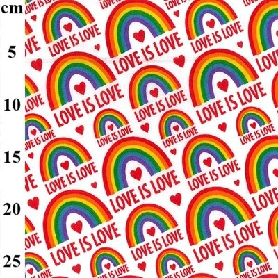 Pride Rainbow Love is Love Fabric