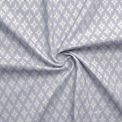 Gütermann Ring a Roses Most Beautiful Grey Cotton Fabric with White Flowers - per metre