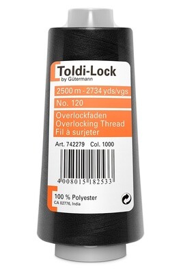 Gutermann Toldi-Lock Overlock Thread 2500m - (1000) Black