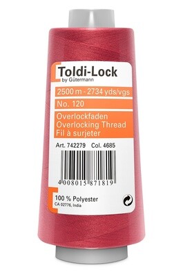 Gutermann Toldi-Lock Overlock Thread 2500m - 4685 Red