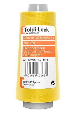 Gutermann Toldi-Lock Overlock Thread 2500m - 1570 Yellow