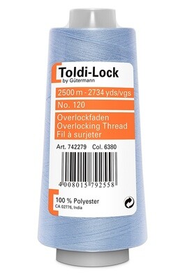 Gutermann Toldi-Lock Overlock Thread 2500m - 6380 Light Blue