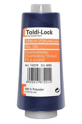 Gutermann Toldi-Lock Overlock Thread 2500m - 6855 Navy