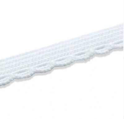 Prym Elastic Fancy Lace 10mm White 2m