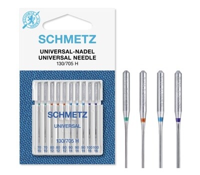 Schmetz Universal Machine Needles for all Fabrics  Size 70-100 Pack of 10