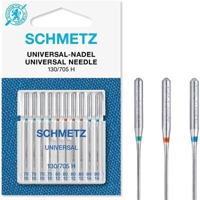 Schmetz Universal Machine Needles for all Fabrics Size 70-90 Pack of 10