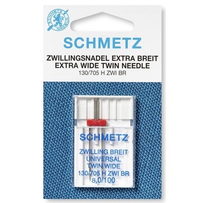 Schmetz Twin Needles 8mm Size 100 Pack of 1