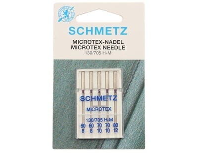 Schmetz Microtex Needles 60-80 for Delicate Fabrics
