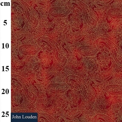 Louden Christmas Designs - Red Cotton Blender Metallic Foil Print