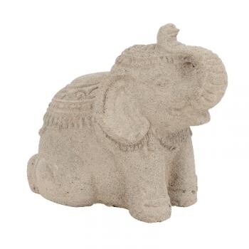5&quot; Stone Elephant Statue Grey