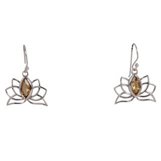 Single Stone Lotus earrings