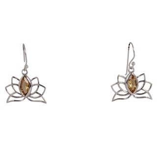 Single Stone Lotus earrings