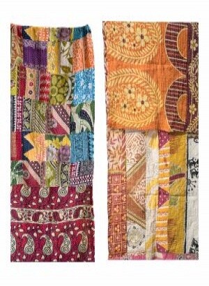 100% cotton Kantha Patchwork Scarf