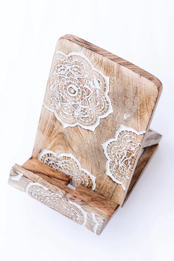 Wooden Mandala Tablet Book Holder