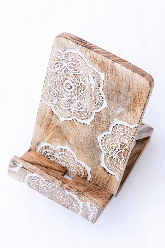 Wooden Mandala Tablet Book Holder