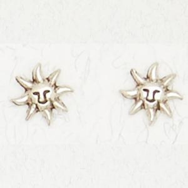 Sterling Silver Earrings-Sun