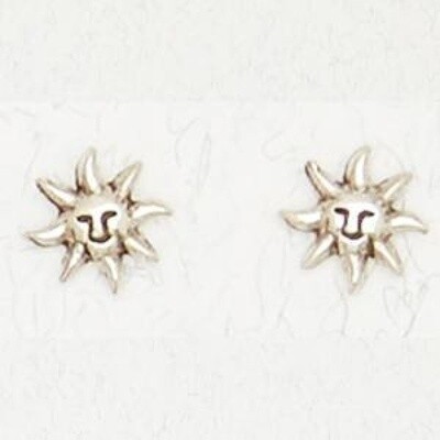 Sterling Silver Earrings-Sun