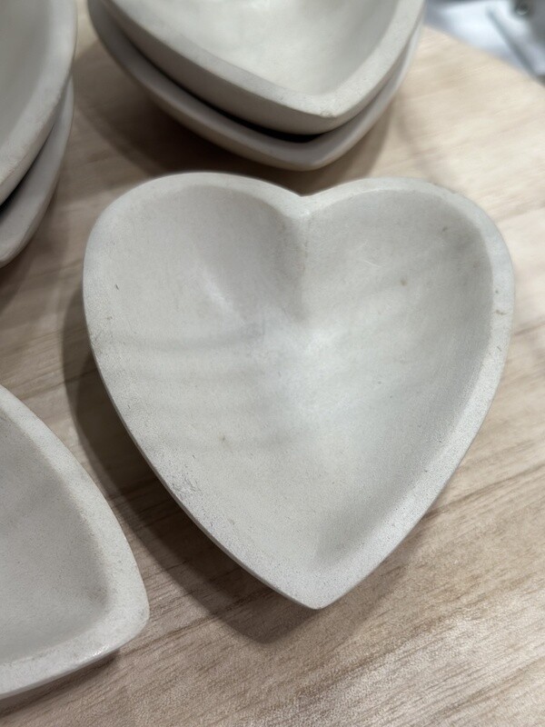 White Heart Stone Bowl