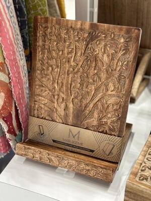 Mango Wood Tablet/Book Stand Tree of Life