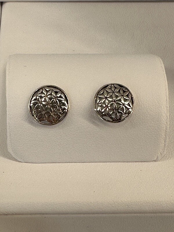 Sterling Silver Earrings-Flower of Life Post
