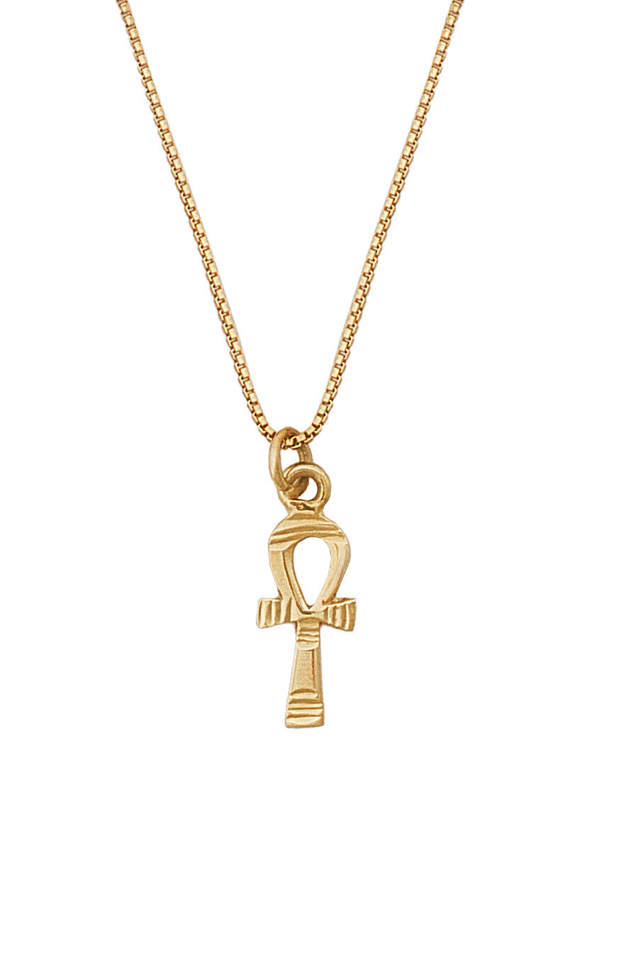18K Solid Gold​ Ankh Necklace - Key Of Life Pendant - Ancient 