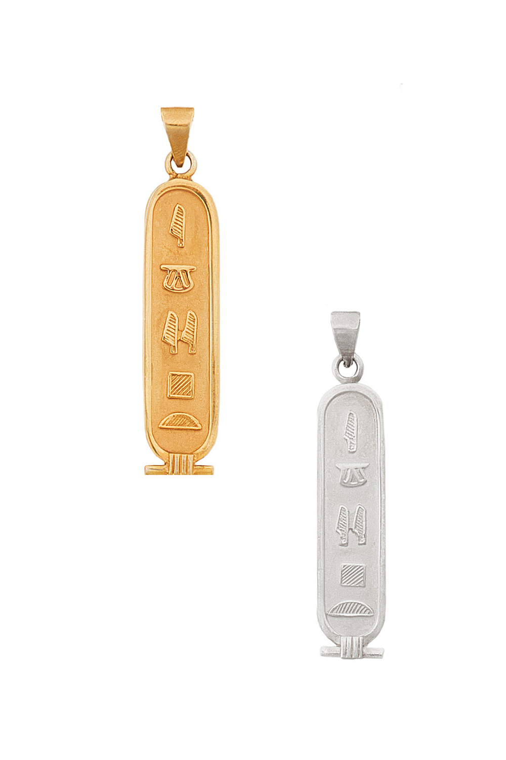 Personalized Egyptian Cartouche Pendant & Chain Jewelry in Sterling Silver