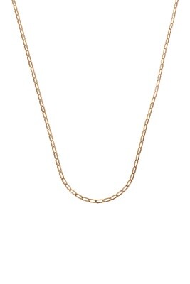 18K Solid Gold Paperclip Link Chain Necklace