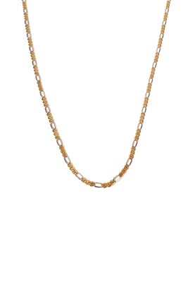 18K Solid Yellow and White Gold Cartier Figaro Chain Necklace