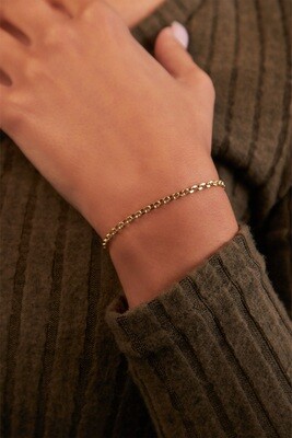 18K Solid Gold Dainty Layering Bracelet