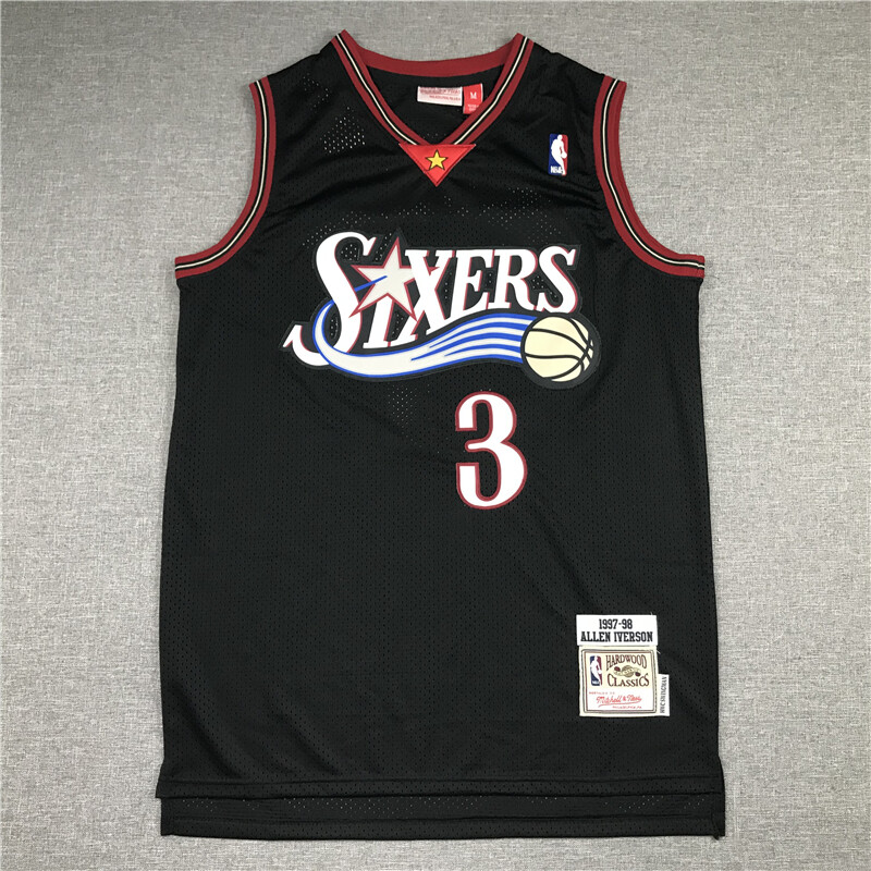 Mens Black Allen Iverson Jersey