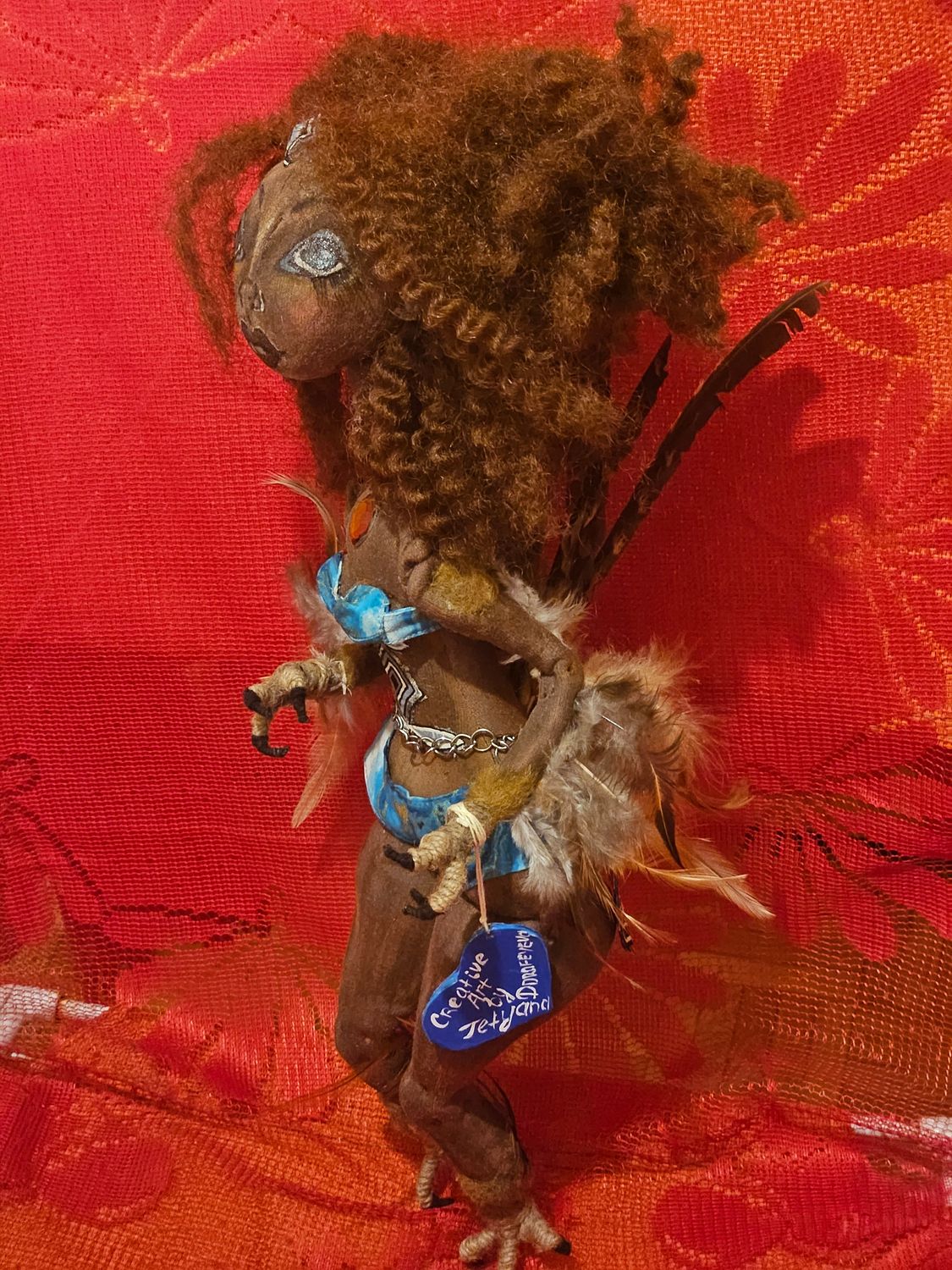 The Textile Art Doll Sinaj " The Queen of Harpies ".