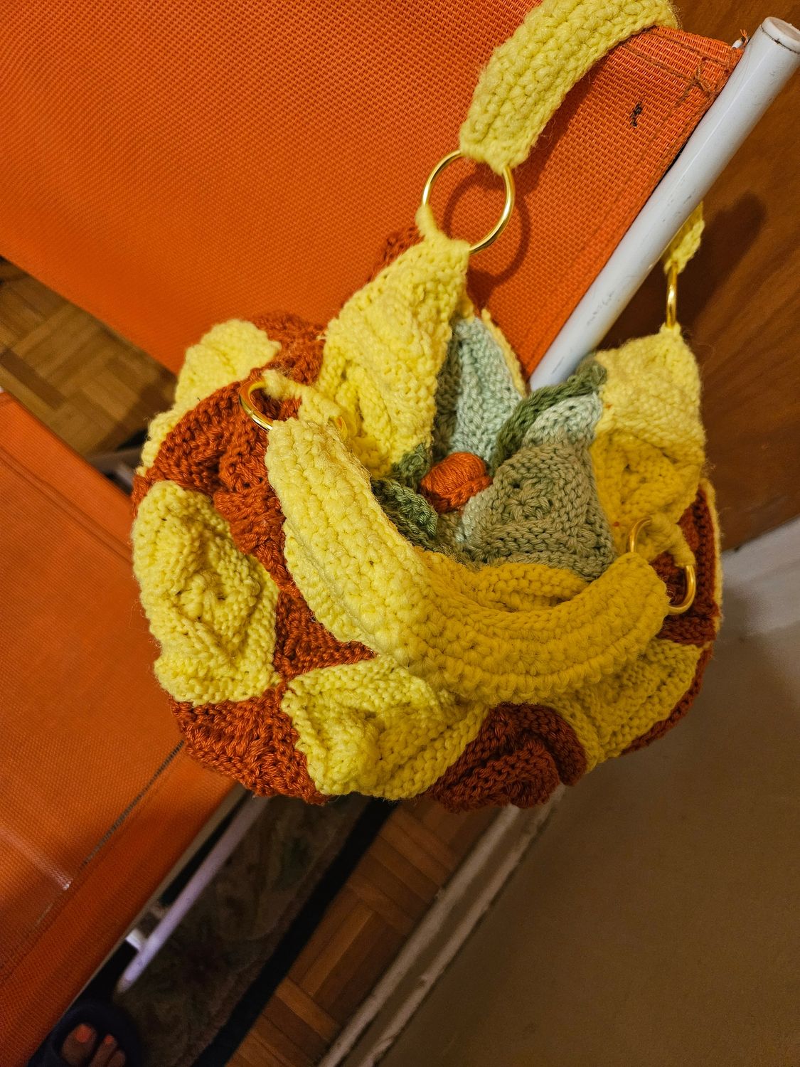 The " Fruit Jelly " Hand Knitted Purse.