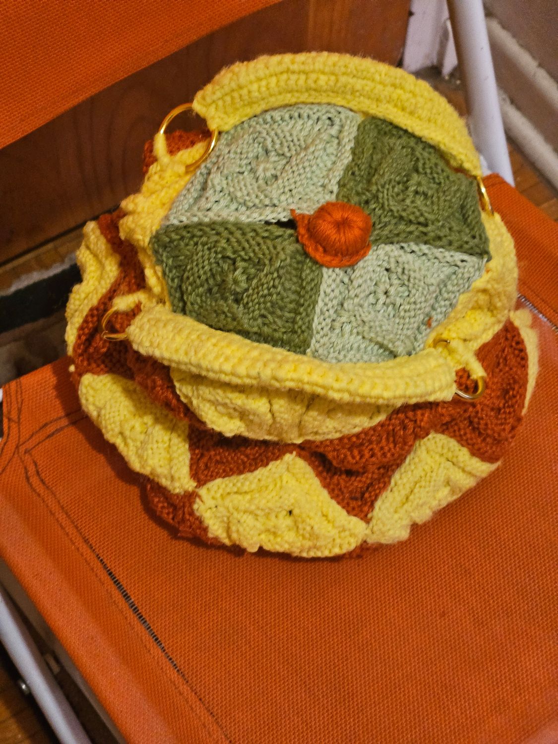 The " Fruit Jelly " Hand Knitted Purse.
