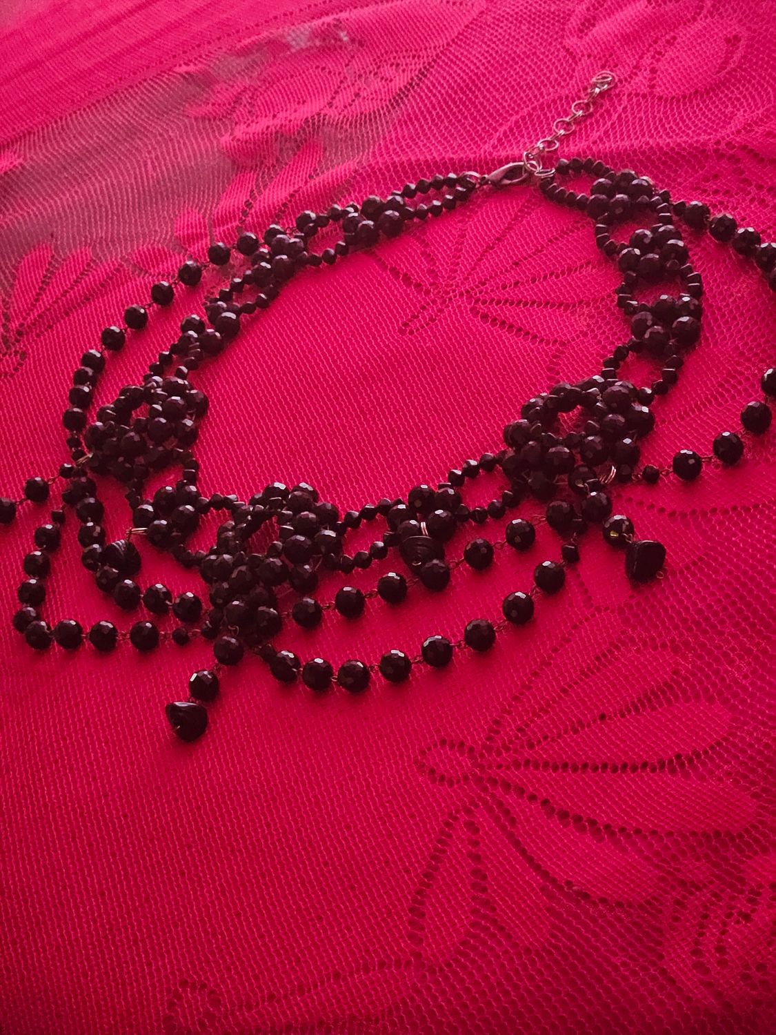 The Hand Beaded Gothic Necklace " The Queen of Spades".