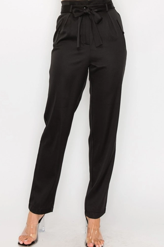 High Rise Belted Paperbag Pants
