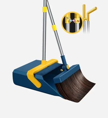 Joybos® Broom and Windproof Dustpan with Adjustable Handle