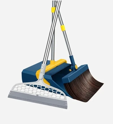 Joybos® Broom and Windproof Dustpan with Adjustable Handle