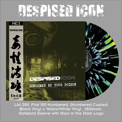 Despised Icon - Consumed By Your Poison (Black w/ Yellow and White Splatter)