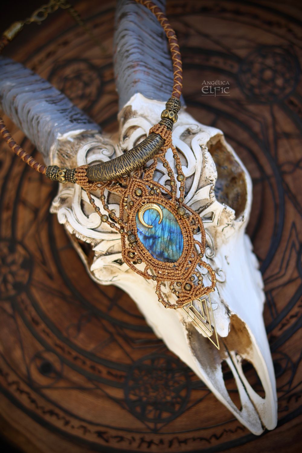 Anunnaki Macrame Necklace with Labradorite