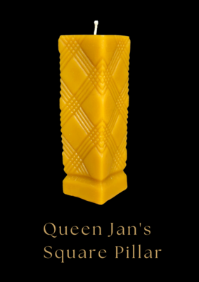 Queen Jan's Square Pillar Beeswax Candle
