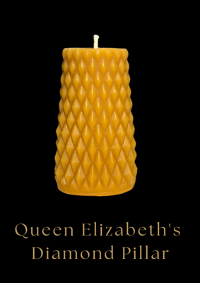 Queen Elizabeth's Diamond Pillar Beeswax Candle