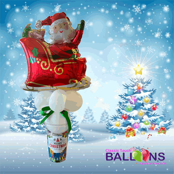 Santa's sleigh swizzles candy cup